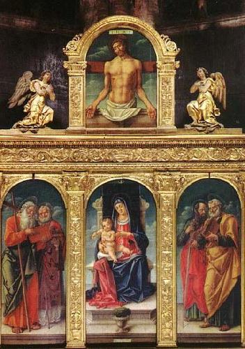 Bartolomeo Vivarini Virgin Enthroned with the Child on her Knee France oil painting art